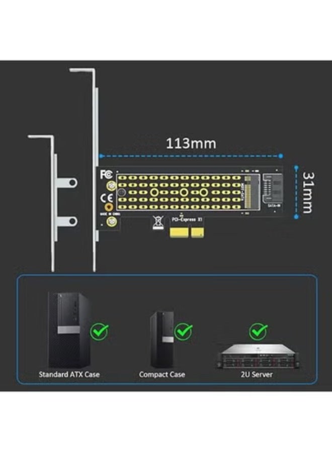 M.2 SATA SSD to 2.5-inch SATA Adapter Card, NGFF M.2 to SATA I/II/III Converter with SATA Cable and Mounting Screws, High-Speed Internal PC Expansion Card - Image 4